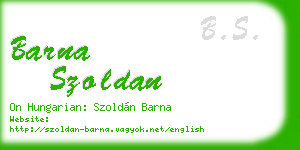 barna szoldan business card